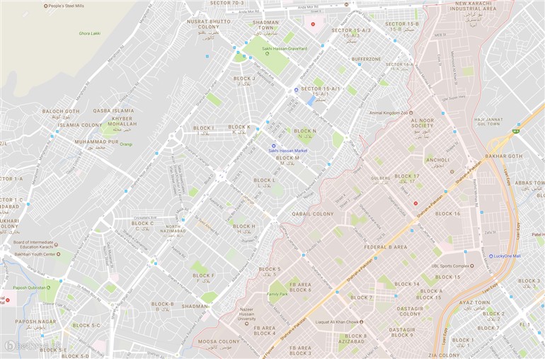 Gulberg Town Karachi Map 3.97 Marlas Plot For Sale In Gulberg Town, Karachi | Bethree